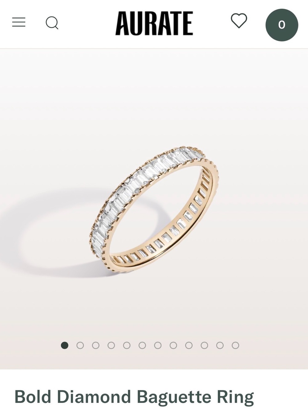 AURATE Yellow Gold Baguette Diamond Eternity Ring